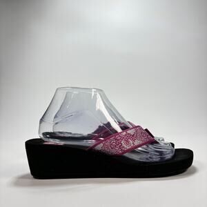 Teva Mush II Sandals Black Pink Thong Comfort Shoes CHKFA1016A Women's Size 9